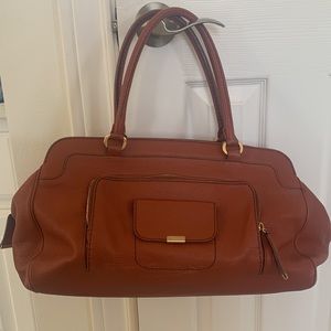 Tod's Pebbled Leather Shoulder Tote bag, reddish brown